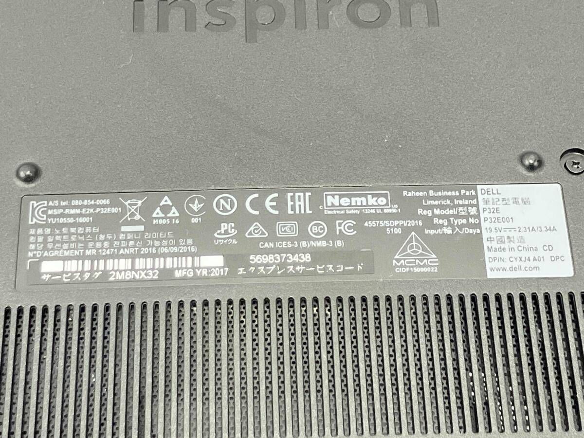 DELL inspiron P32E デル ノートPC i7 ジャンク ジャンク DELL/デル ノートパソコン P32E001