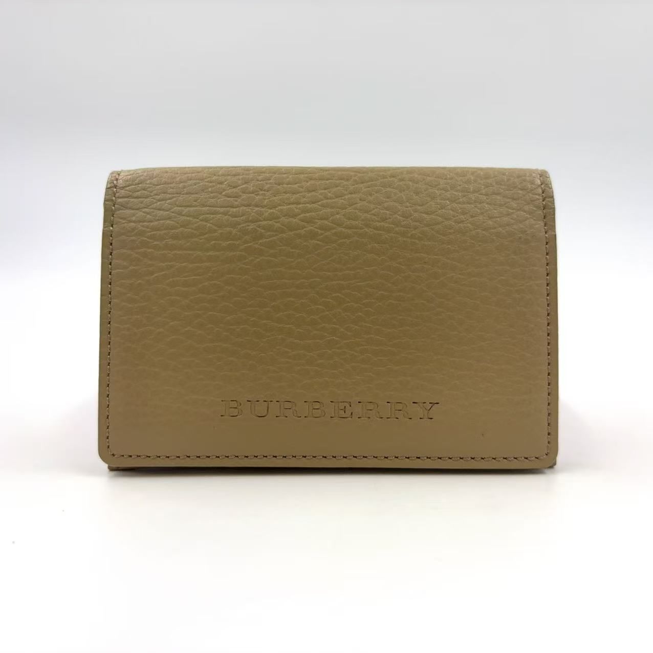 BURBERRY レザー 名刺入れ レザー ベージュ カードケース - メルカリ