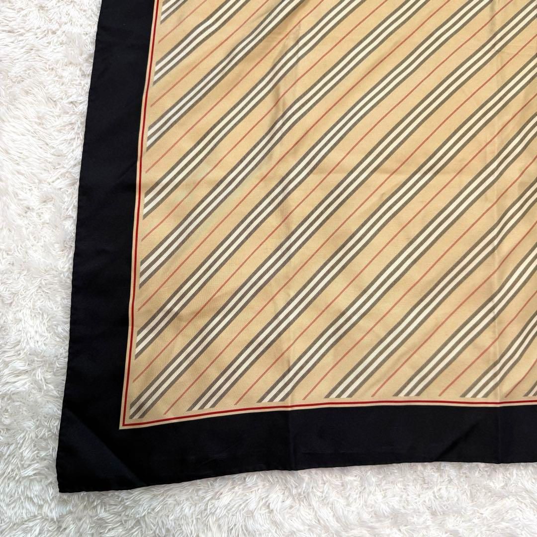 バーバリー ロンドン シルク100 ストライプ 大判スカーフ 86 × 86 BURBERRY LONDON バーバリー ロンドン シルク100% ストライプ