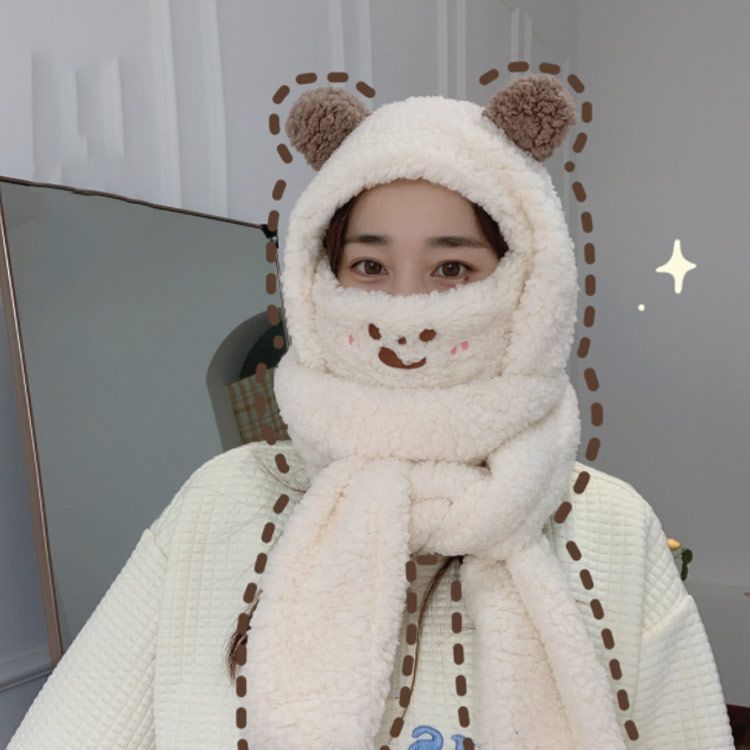 ストール もこもこ 耳付き フード付きマフラー マフラー うさ耳 ボア