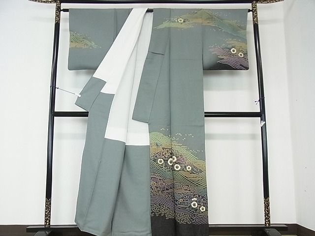 平和屋2□訪問着 おぼろ染め 襲絞り 辻が花 金通し地 逸品 kh694 - 着物