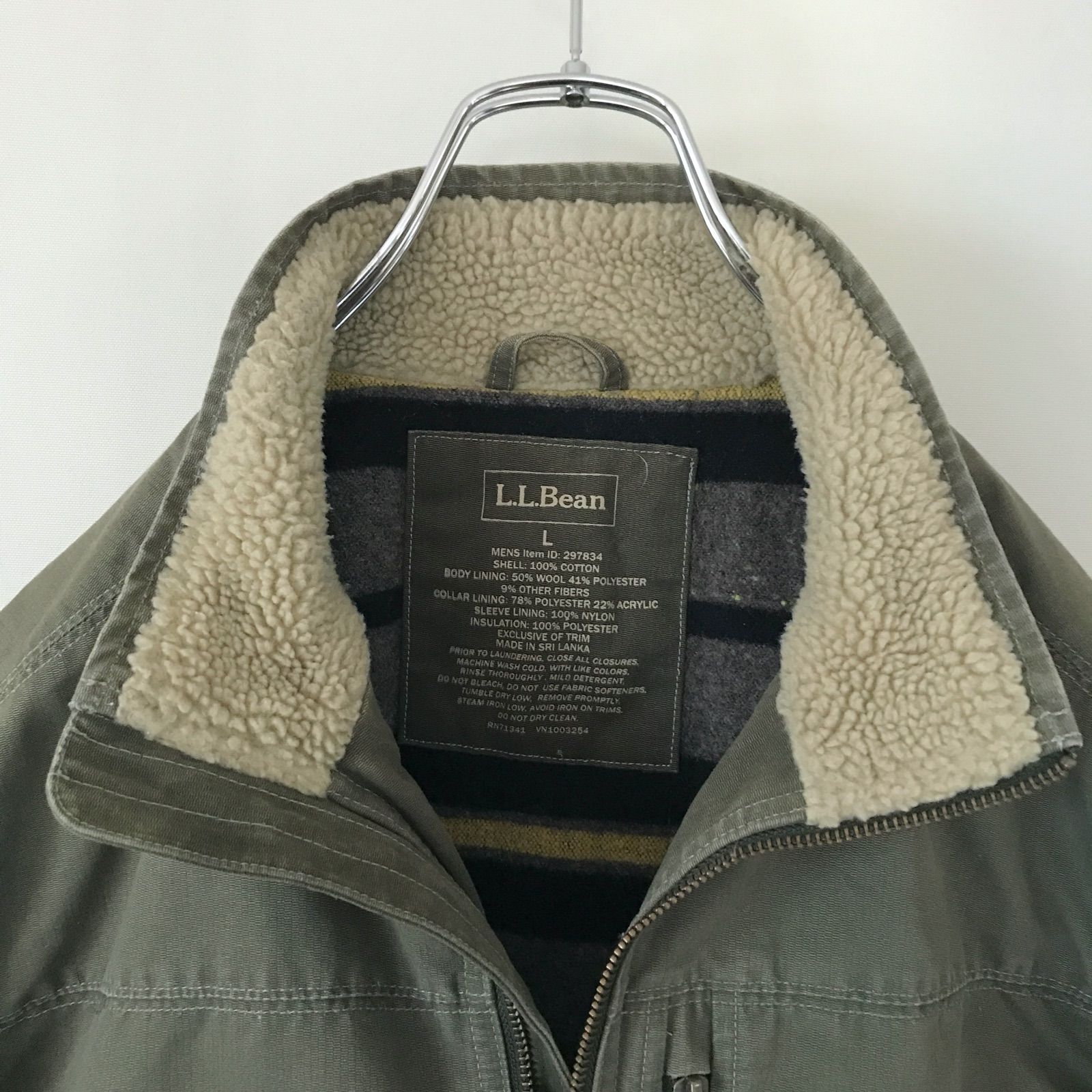 L.L.Bean エルエルビーン★キャンバスジャケット★防寒中綿シンサレート★アウトドア★USAメンズL　2308A079