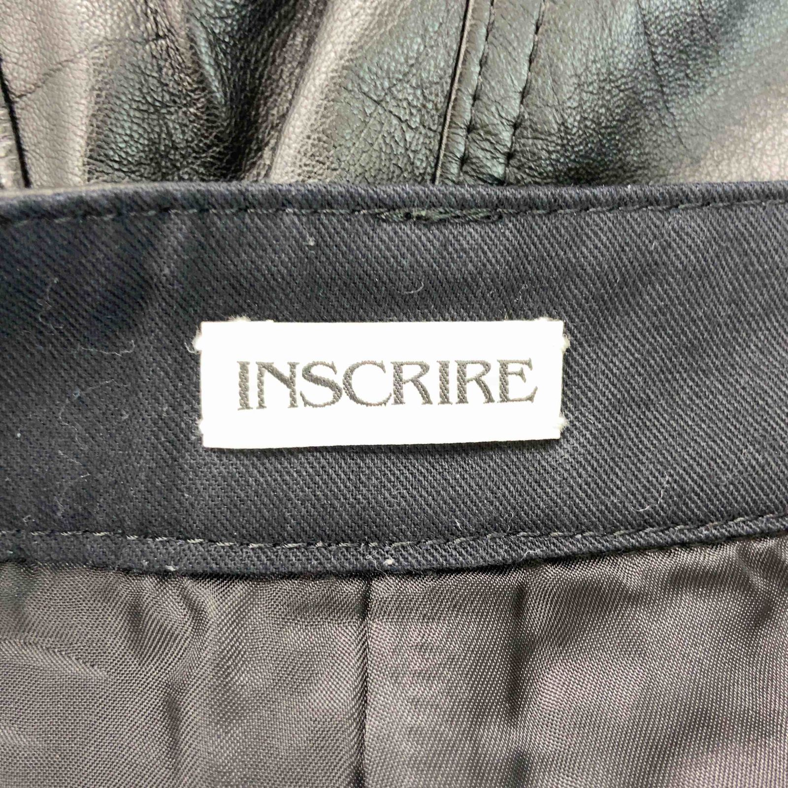INSCRIRE アンスクリア 羊革レザー ハーフパンツ INSCRIREアンスクリア レディース レザーハーフパンツ ブラック