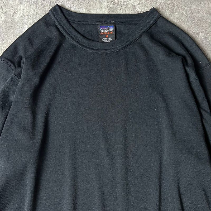 90s USA製 Patagonia クルーネック キャプリーン 長袖 Tシャツ M
