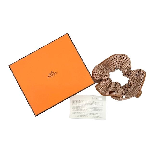 HERMES エルメス シュシュ クラウディア プラン・エア ゴールド