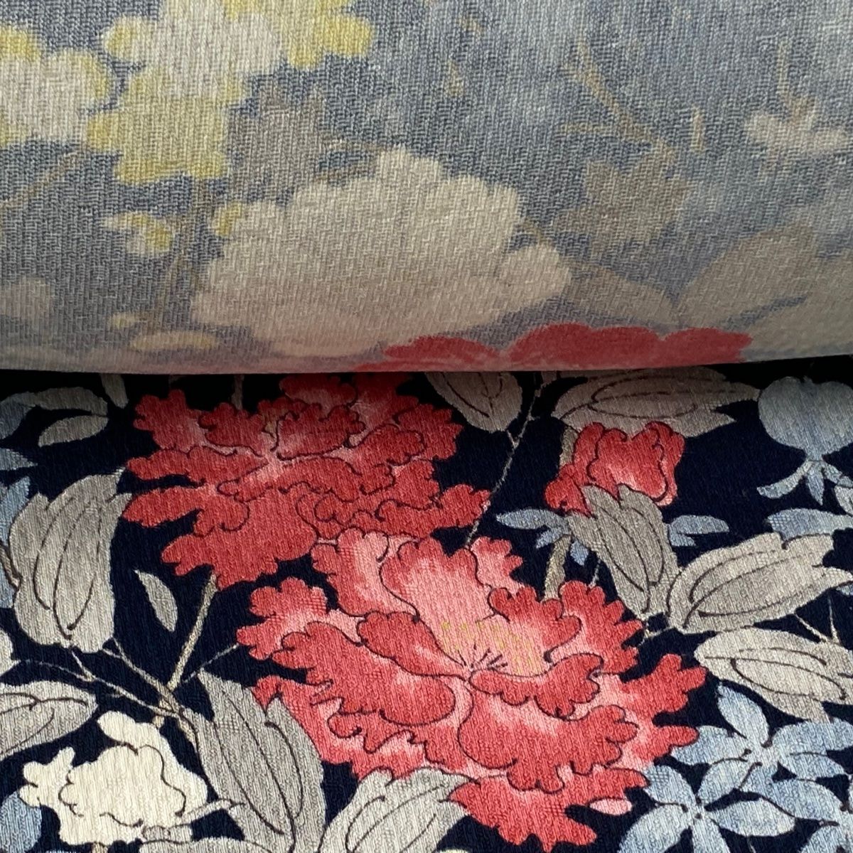 京小紋 正絹 紺色 花柄 着物反物 - メルカリ