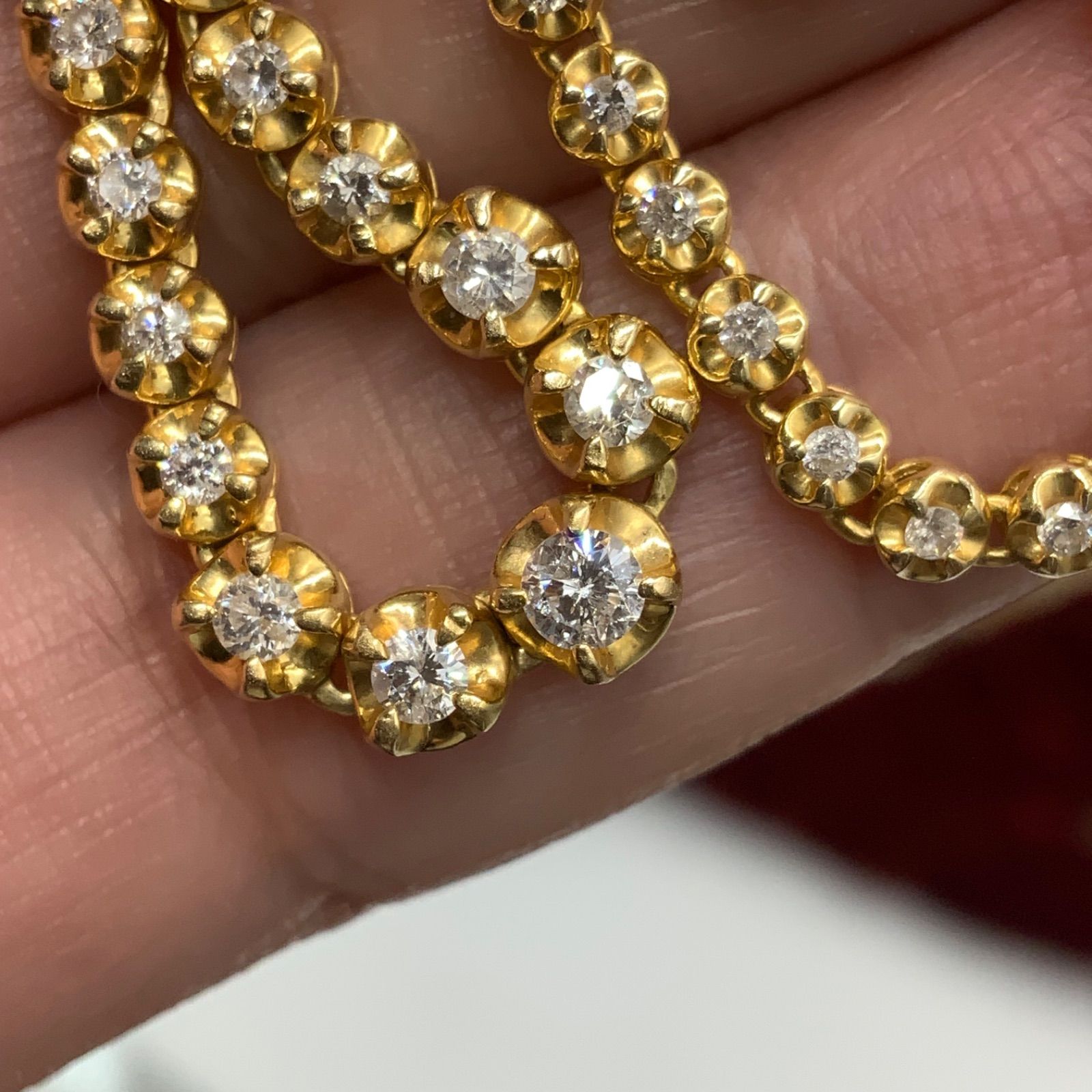 K18 テニスネックレス ダイヤ 2ct 16.8g 約44.5cm - メルカリ