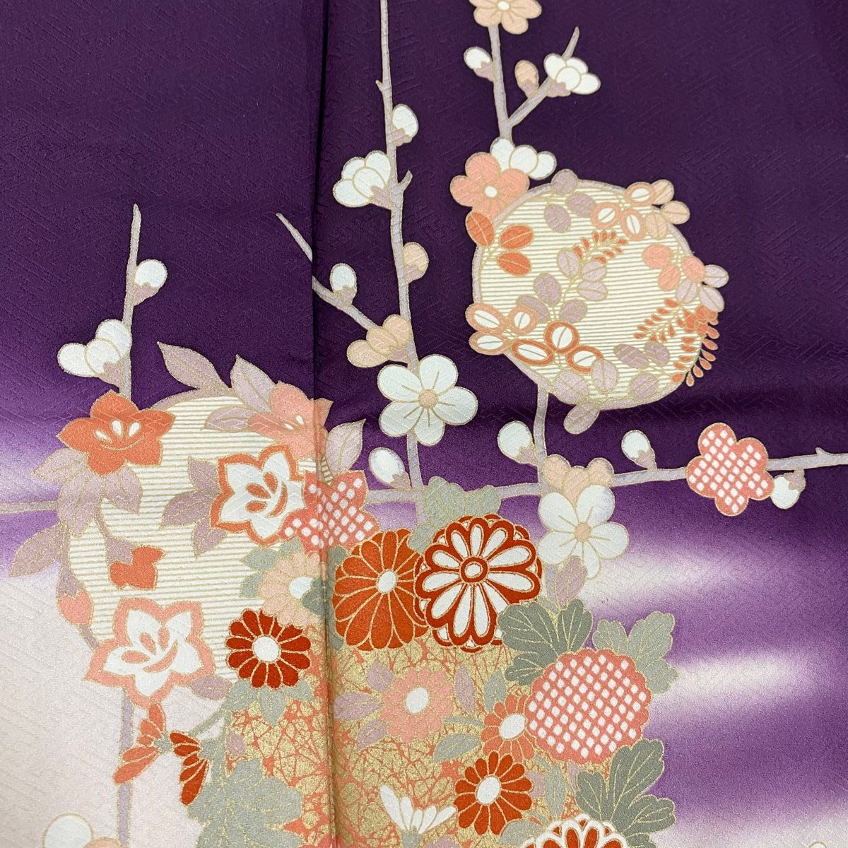 さっちゃん うさうさ627◆正絹◆本絞り入り◆袷◆訪問着　薄墨色 即納レディースMサイズ 】仕立て上がり 袷「片身変わり