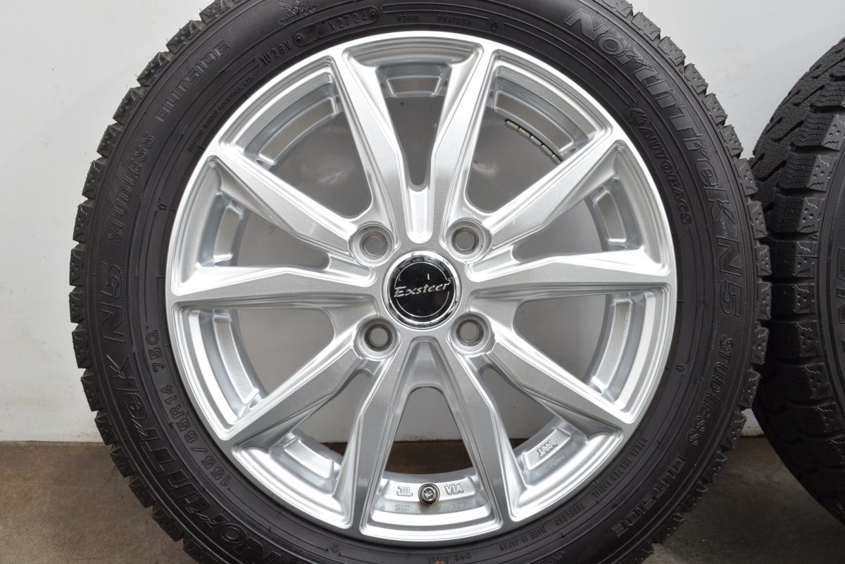 全国送料無料！ 製 超バリ溝 Exteer 14in 4.5J 45 PCD100 ノーストレック N5 155 65R14 軽自動車 N-BOX N-ONE スペーシア ワゴンR デリカミニ