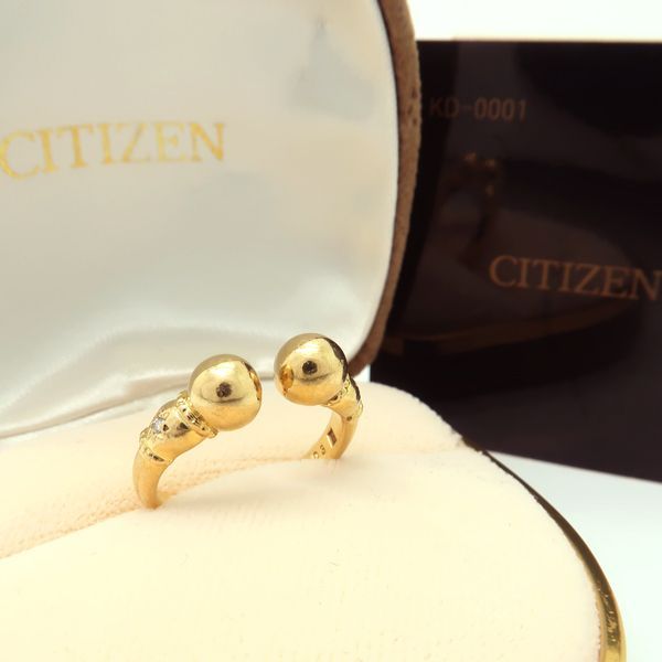 CITIZEN ダイヤモンド K18 リング 11号 D0.03ct ボールデザイン