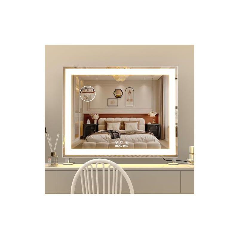 BEAUTME 女優ミラー 卓上鏡 化粧 売れ筋 led ハリウッドミラー 三色