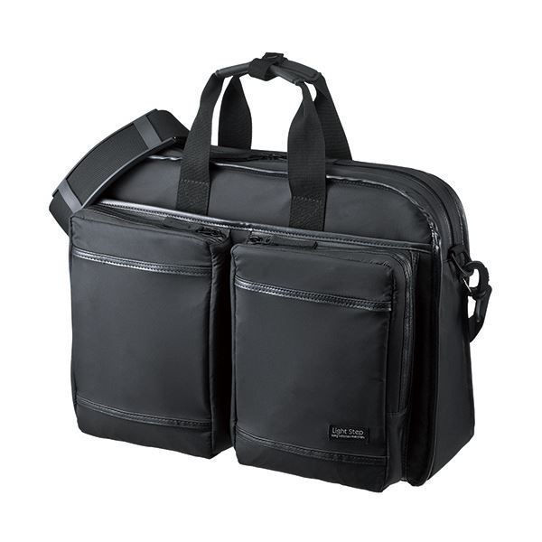 (まとめ）サンワサプライ 超撥水・軽量PCバッグ3WAYタイプ 15.6インチワイド対応 シングル ブラック BAG-LW10BK 1個