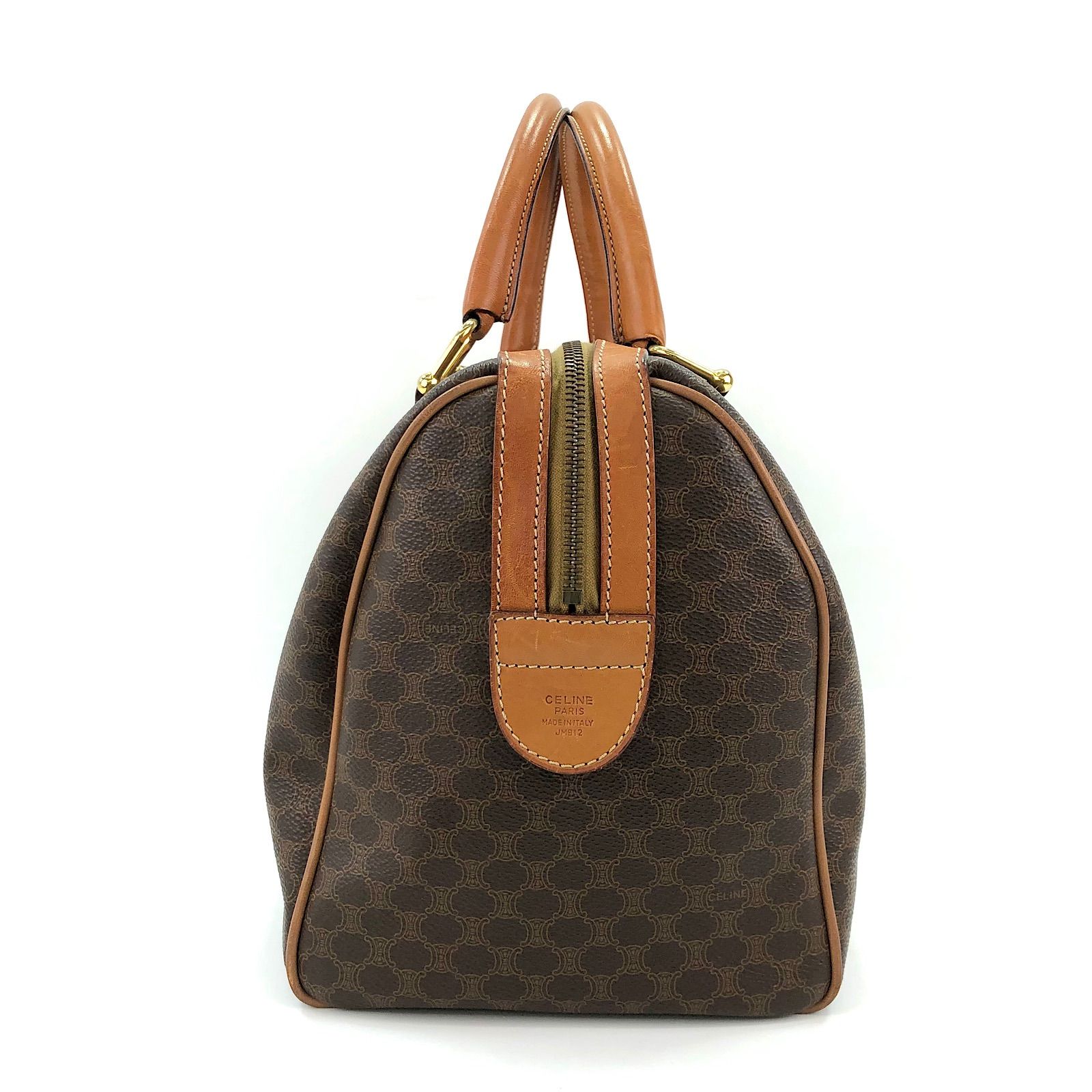 CELINE セリーヌ マカダム柄 2way レザー ハンドバッグ ショルダーバッグ old セリーヌ ミニミニボストンバッグ 2way 美品 CELINE オールド