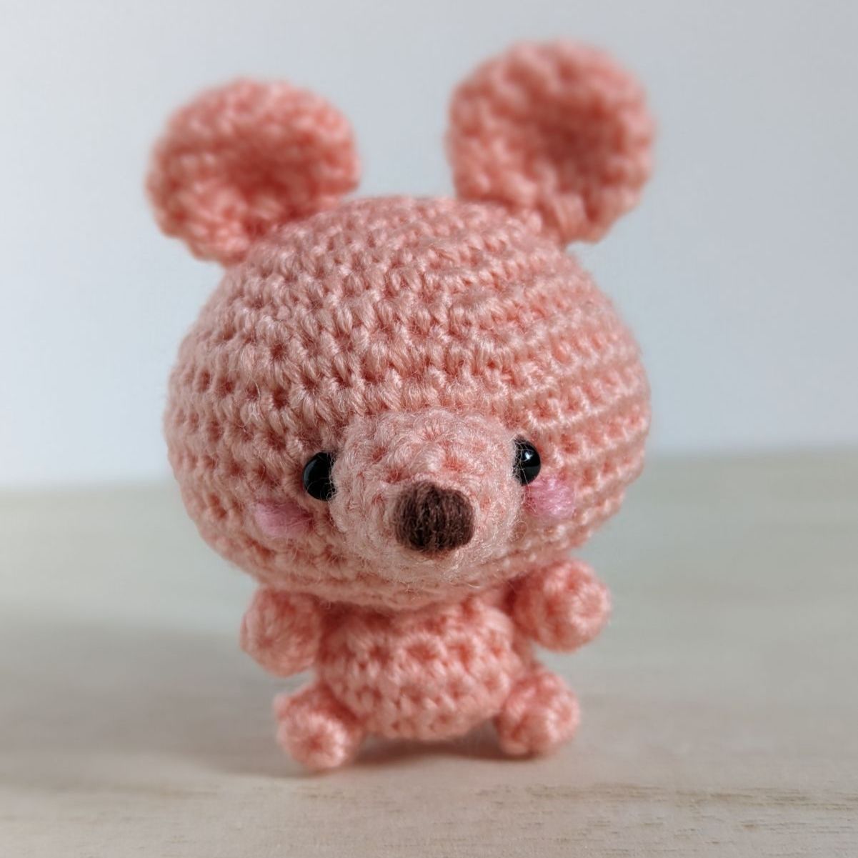 あみぐるみ ネズミ べにぴんく 置き物 ハンドメイド 干支 - メルカリ