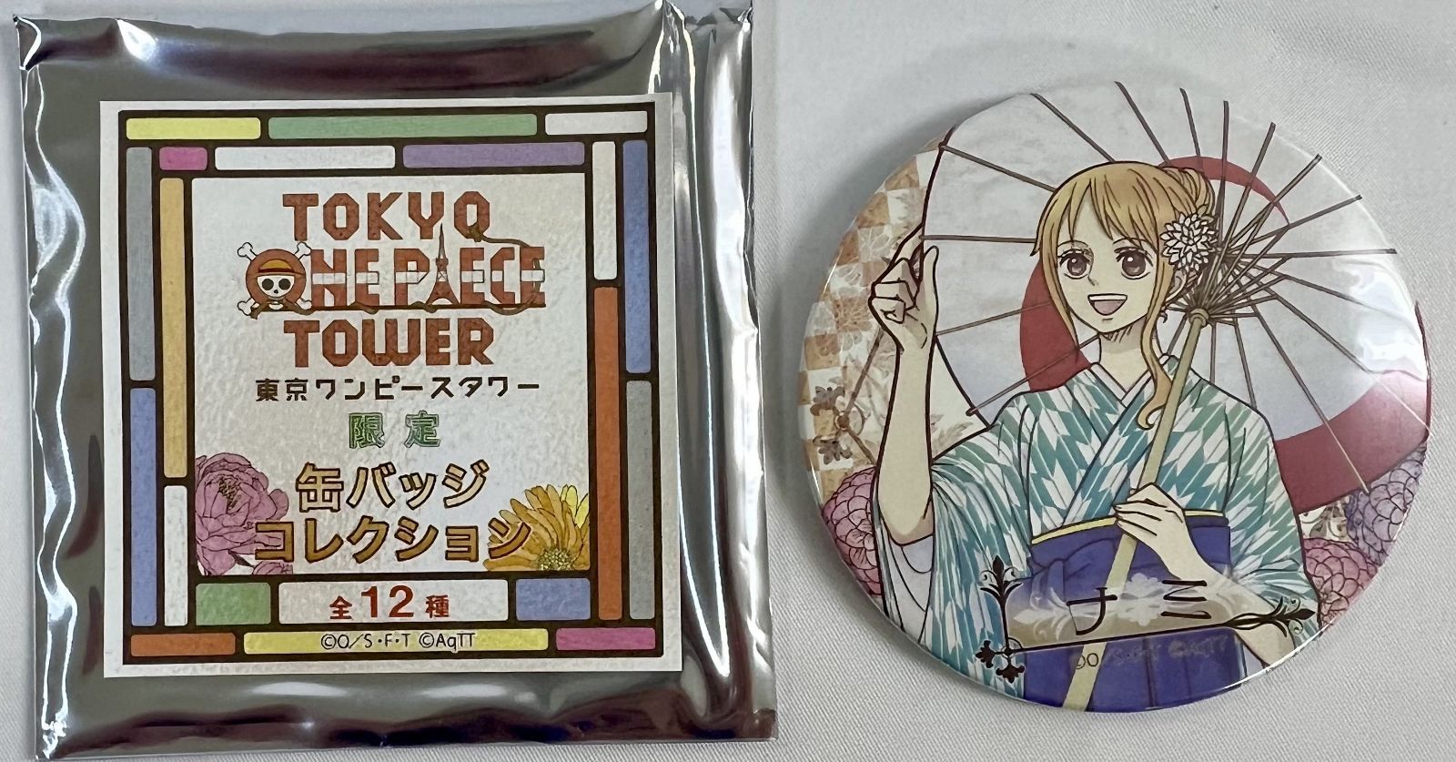 東京ワンピースタワー 5周年缶バッジ 麦わらストア・トンガリ