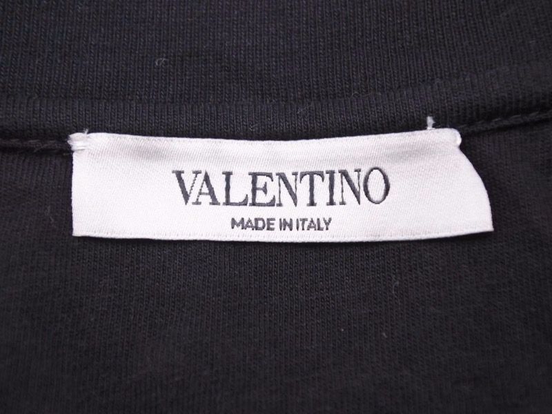 VALENTINO ヴァレンチノ 半袖Tシャツ UV3MG08C6K7 カットソー ブラック グリーン ホワイト サイズL 美品41161