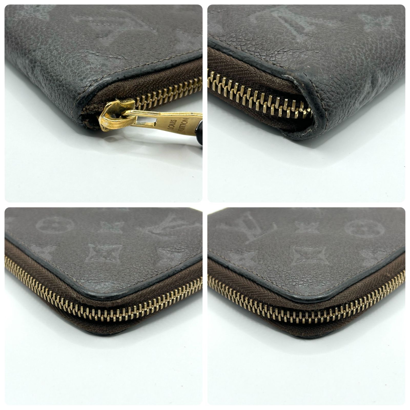 ジップ財布 ダークブラウン