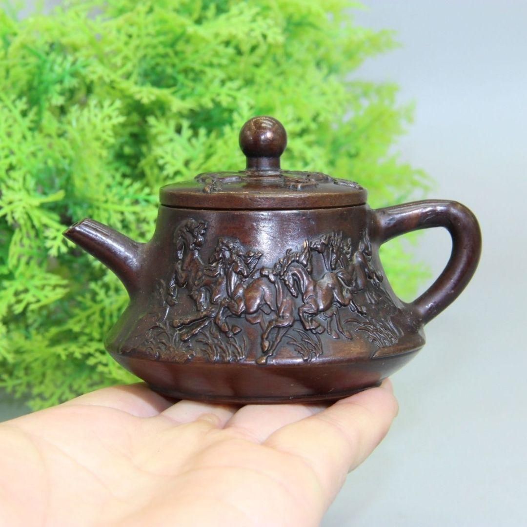 真鍮  龍鳳  徳利  茶壺 煎茶道具  茶道  工芸品  置物 銅壺 八駿図茶壺 徳利 茶道具 煎茶道具 装飾品 工芸品 置物