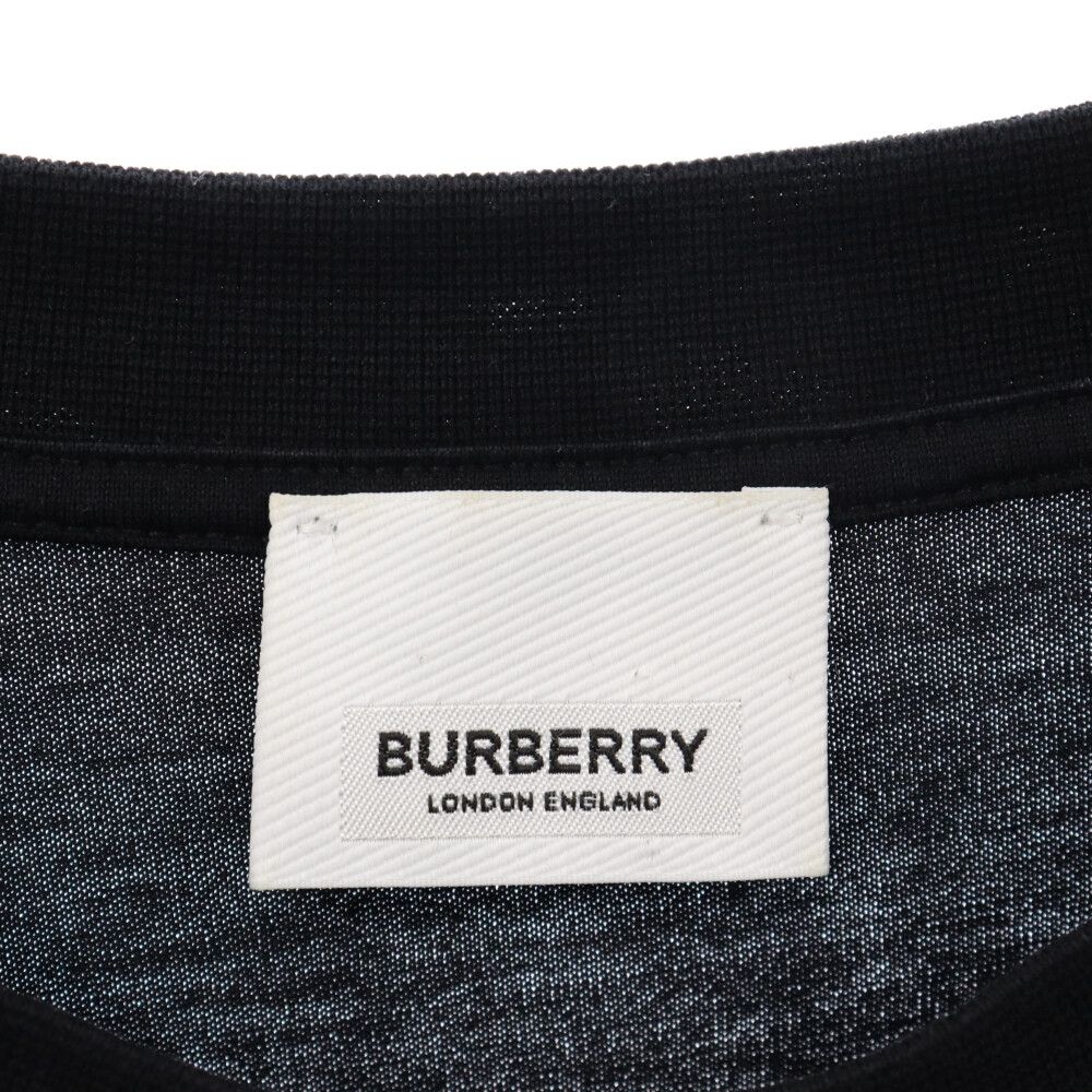 BURBERRY (バーバリー) TBロゴ クルーネック 半袖Tシャツ ブラック ...