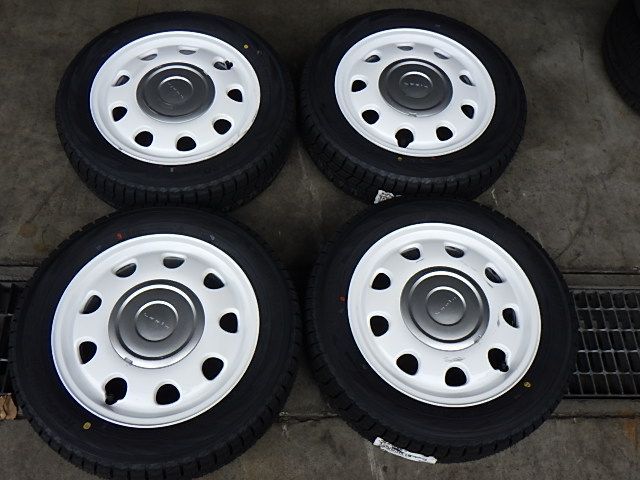 2410-381 スズキ ラパン アルミホイール＆ スタッドレスタイヤ 155 65R14 ４本セット