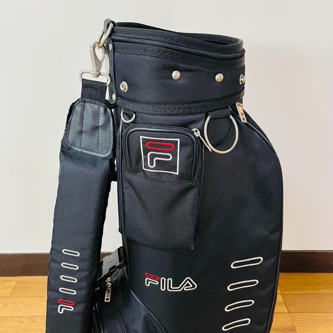超美品希少FILA GOLF フィラ キャディバッグ レザー調 黒