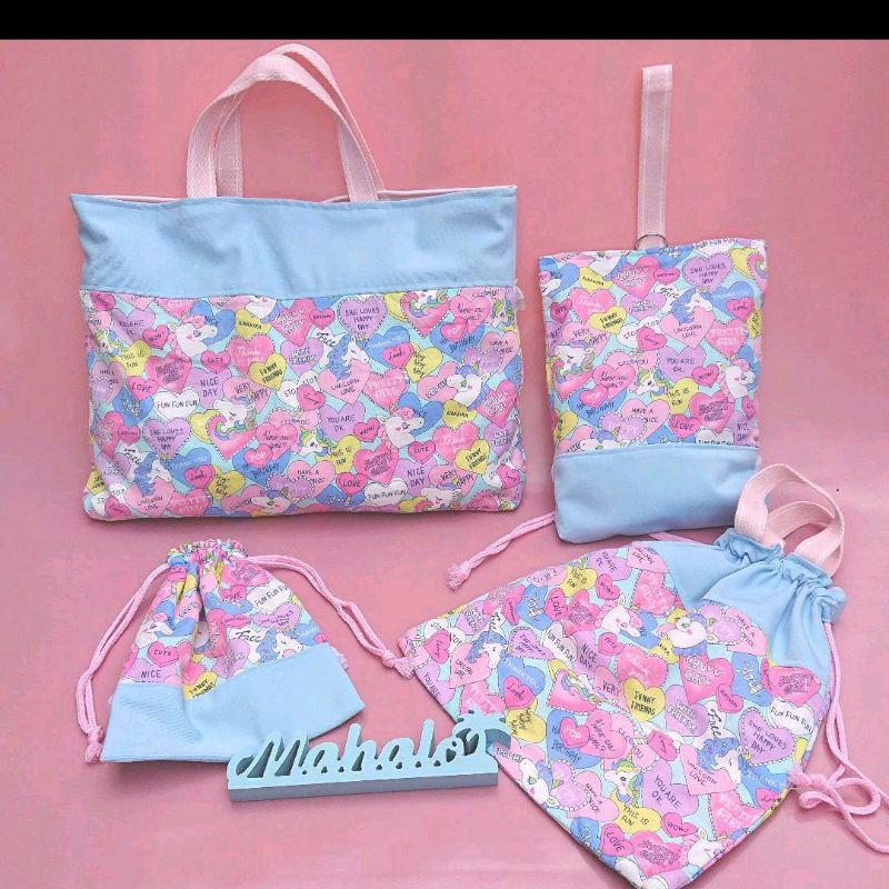 ゆめかわ　ユニコーン　レッスンバッグ　上履き袋　体操着袋　給食袋　セット　女子 ゆめかわ チュ－ル ユニコーン 女子 レッスンバック 上履き袋
