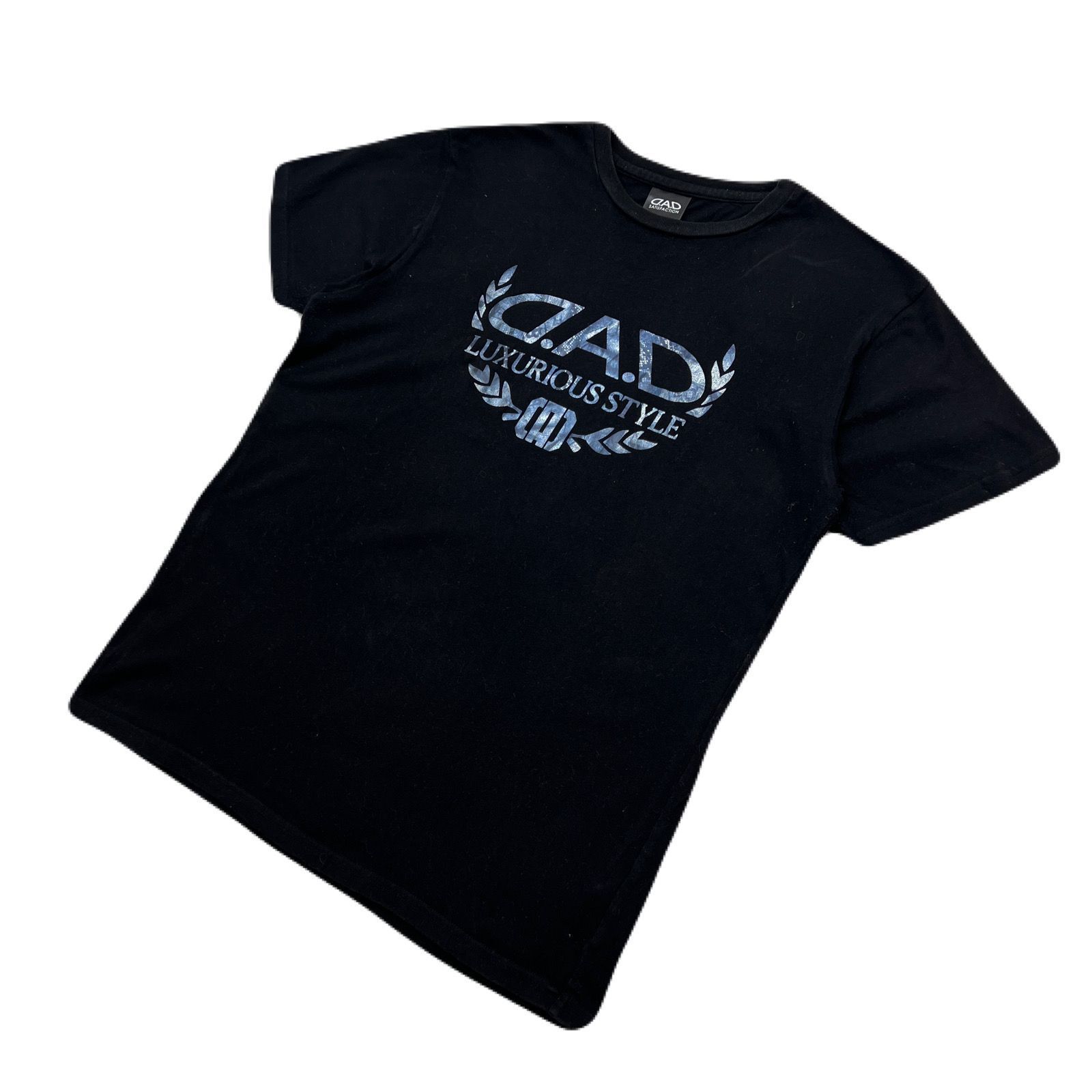 DAD D.A.D ギャルソン Tシャツ 半袖 ブラック 黒 ロゴプリント 大き目 