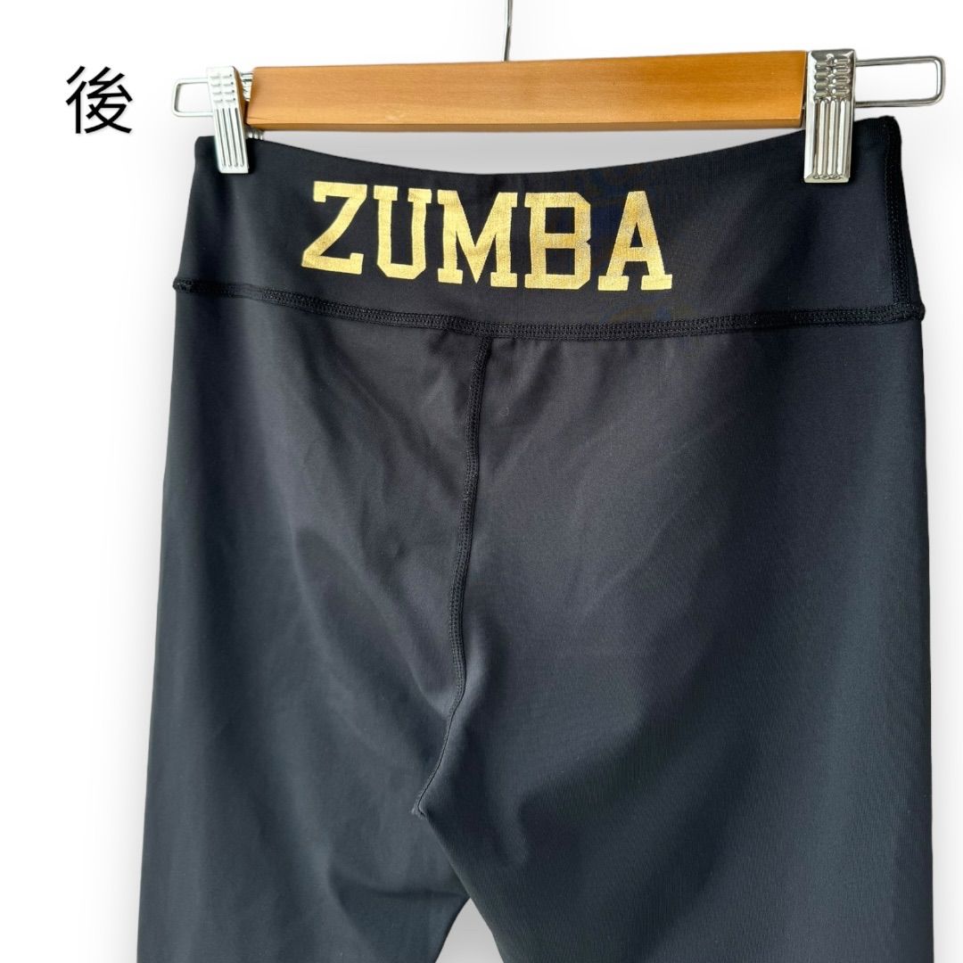 ズンバ ZUMBA レギンス S スパッツ ストレッチ 黒 ゴールド ロゴプリント レディース スポーツ エアロビ ダンス ヨガ フィットネス  ランニングウェア - メルカリ