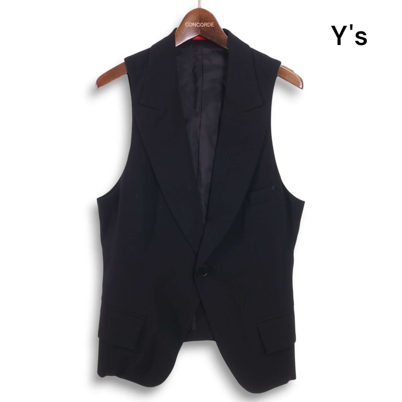 Y's ワイズ ヨウジヤマモト 通年 赤タグ☆ 1B ジレ ベスト Sz.2 Y's ワイズ ヨウジヤマモト 通年 赤タグ☆ 1B ジレ ベスト Sz.2