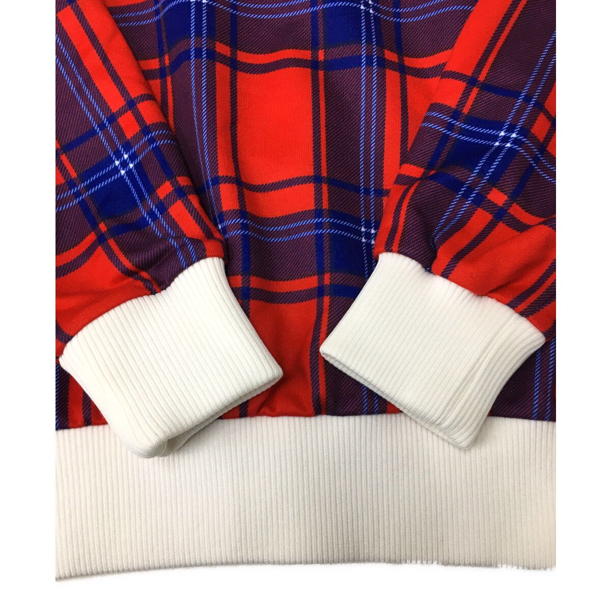 BEAMS - coco 中古 ビームスゴルフ BEAMSGOLF メンズ カットソー S 紺×赤×白 長袖クルーネックプルオーバー 裏微起毛 チェック 中古 メンズ ビームスゴルフ BEAMSGOLF カットソー S 紺×赤×白