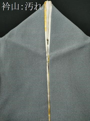 平和屋着物○江戸小紋 作家物 万筋 白色×灰青色 正絹 逸品 DAAS3142ps  