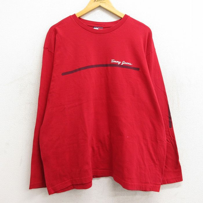 XL/古着 トミーヒルフィガー 長袖 ブランド Tシャツ メンズ 90s ...