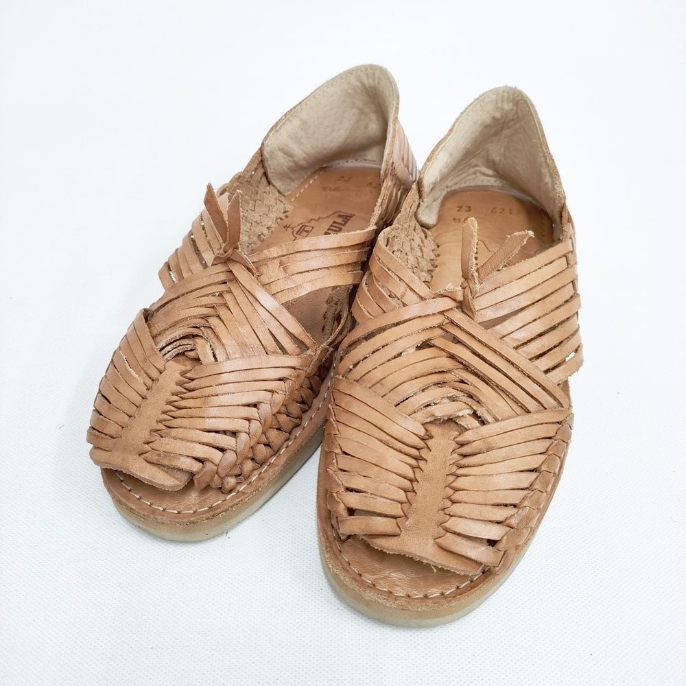 CHAMULA ナヤリット Nayarit ハンドメイド レザーサンダル 革 定価28600円 45R取扱 23cm サンダル ベージュ レディース チャムラ【中古】5-0802S◎ CHAMULA ナヤリット Nayarit ハンドメイド レザーサンダル 革 定価