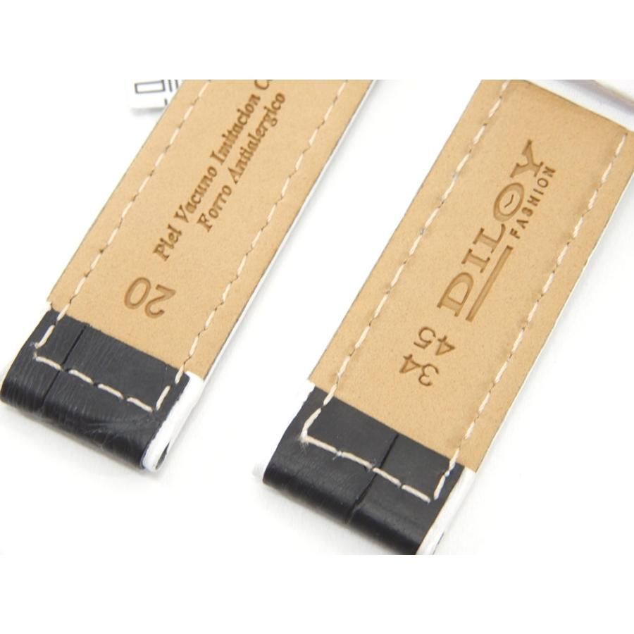 スペイン ディロイ 18mm 牛革 カーフ ホワイト 白 ステッチ無し 時計