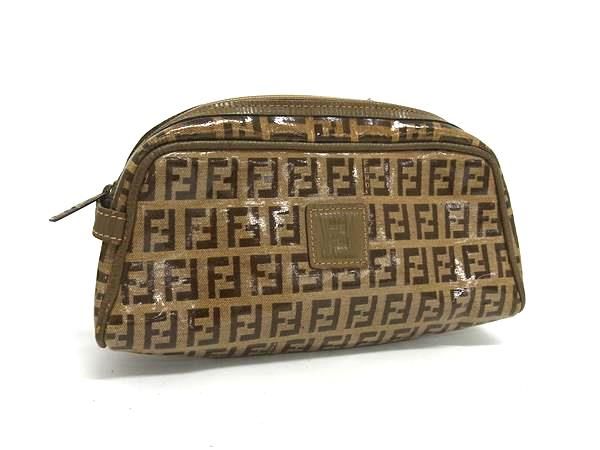FENDI フェンディ ズッキーノ ポーチ ブラック 黒 ズッカ FENDI フェンディ ズッカ柄 ズッキーノ コーティングキャンバス