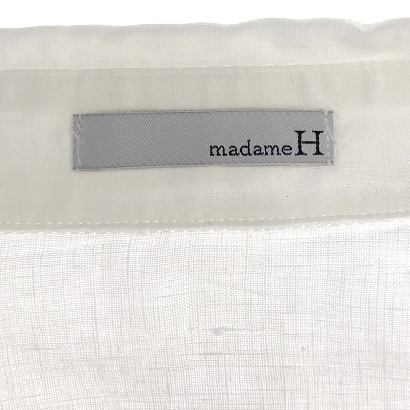 【美品】  madameH CLOSET / マダムエイチクローゼット | リネン スタンダードシャツ | 36 | ホワイト | レディース 美品】 madameH CLOSET / マダムエイチクローゼット | リネン