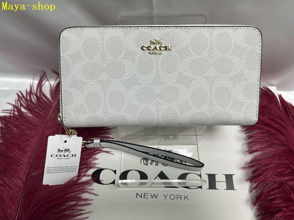 コーチ COACH 長財布 財布  シグネチャー ロング ジップ アラウンド ウォレットラウンドファスナー レディース プレゼント 贈り物 ギフト父の日 母の日 誕生日  財布 レディース 新品未使用 ブランド ブランド  A061 C4452 13