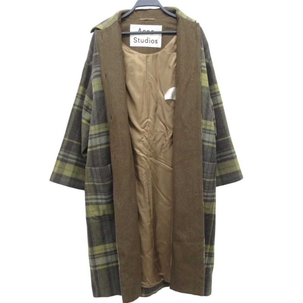 美品 Acne Studios アクネストゥディオズ チェック柄 ウールメルトン  