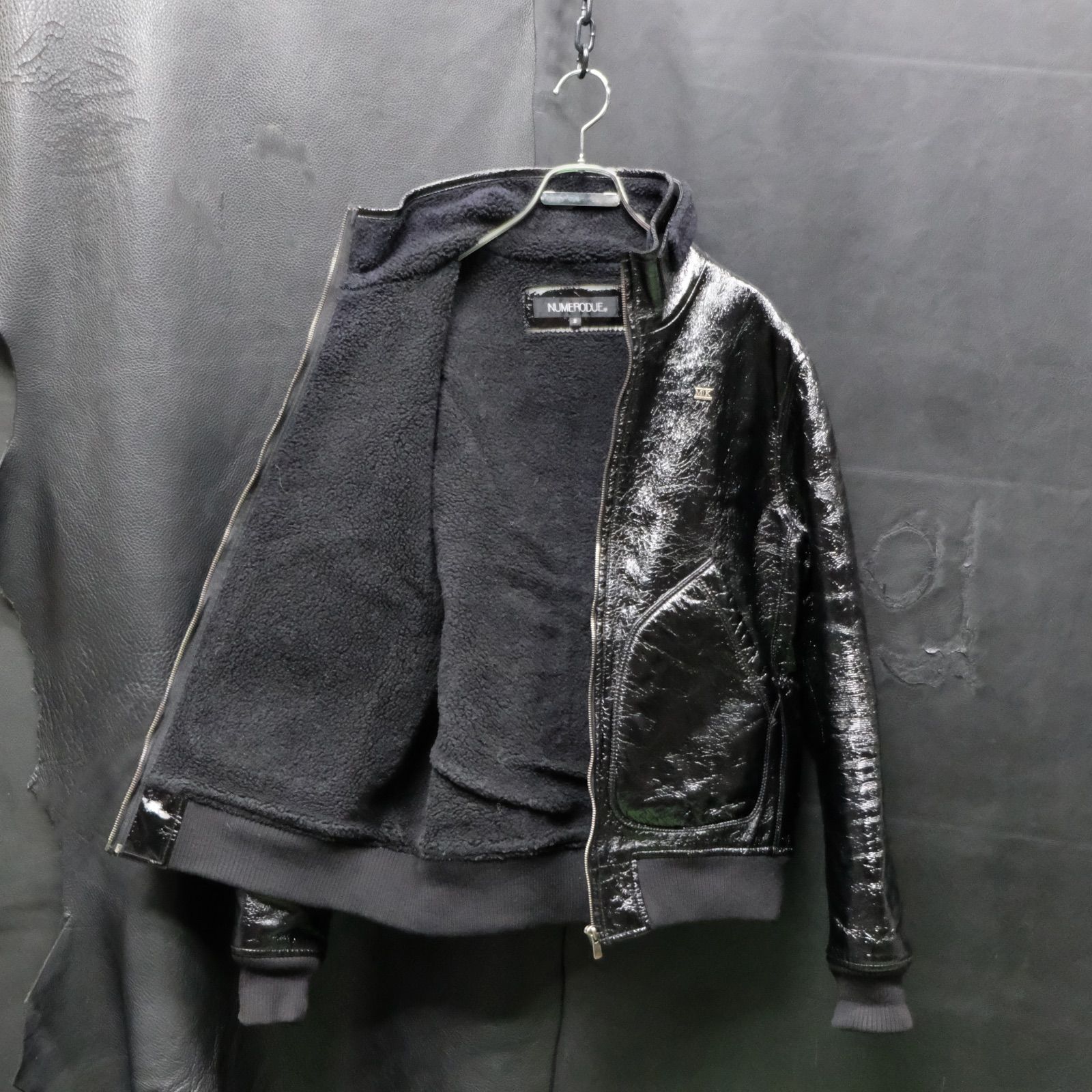 NUMERODUE ペレシーマ エナメルレザージャケット 裏ボア Msize y2k oos