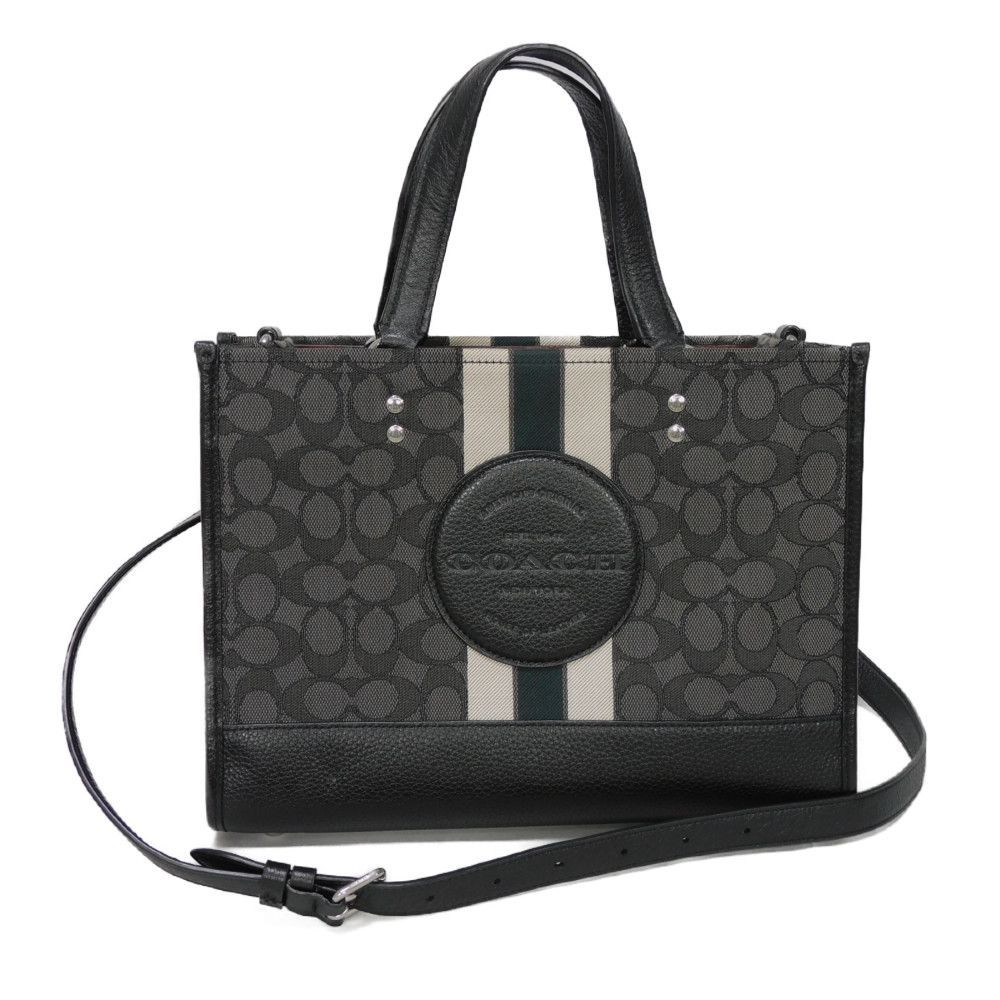 COACH デンプシーキャリオール ブラック 4113 2way仕様 COACH コーチ デンプシー キャリーオール ロゴパッチ ストライプ