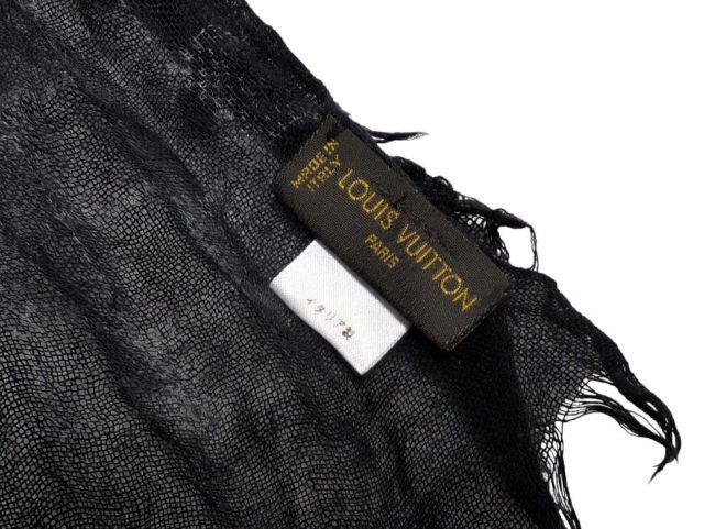 ルイヴィトン ショール ロゴマフラー 黒 LOUIS VUITTON - ルイ