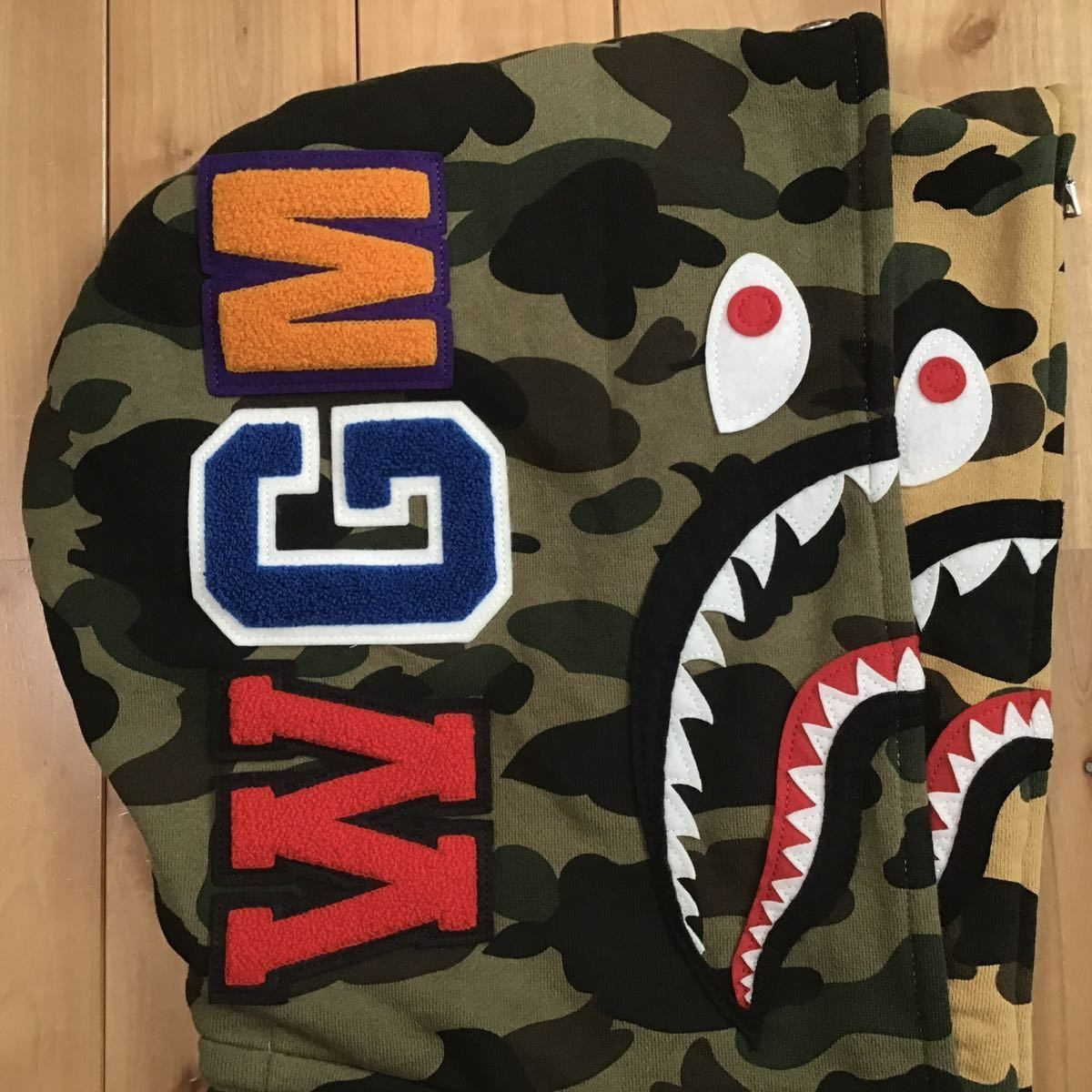 1st camo green ダブル シャーク パーカー Sサイズ Double shark