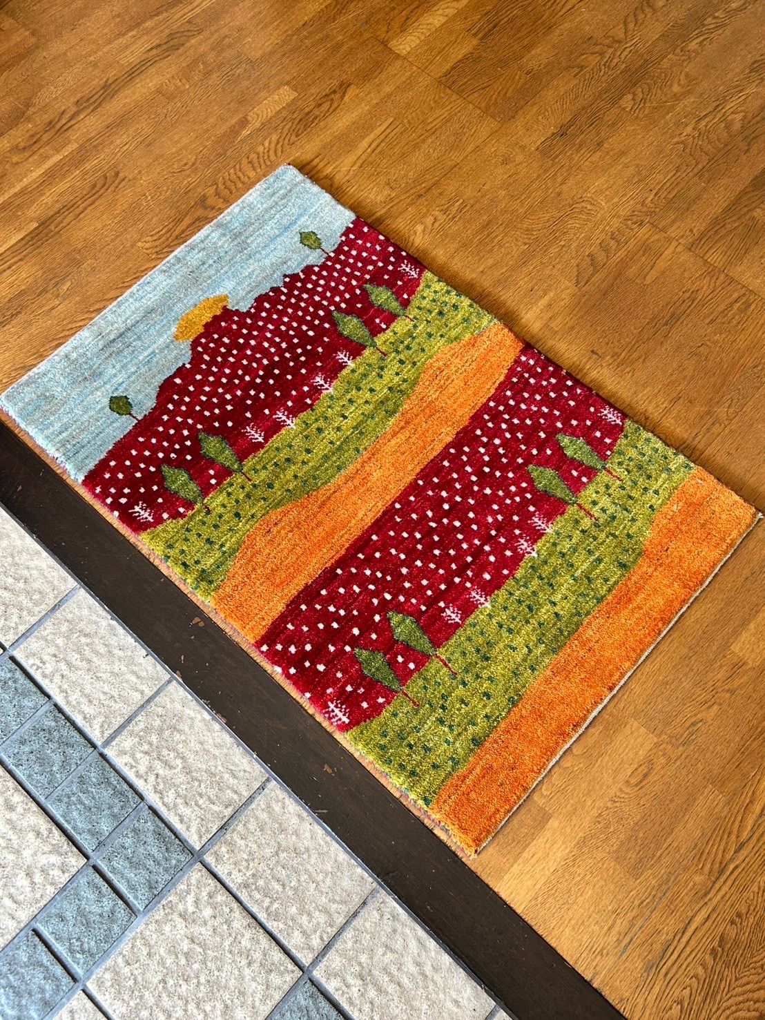 ギャッベ ペルシャ ロリバフ 玄関マット サイズ 61\92 cm mcph-21-5113