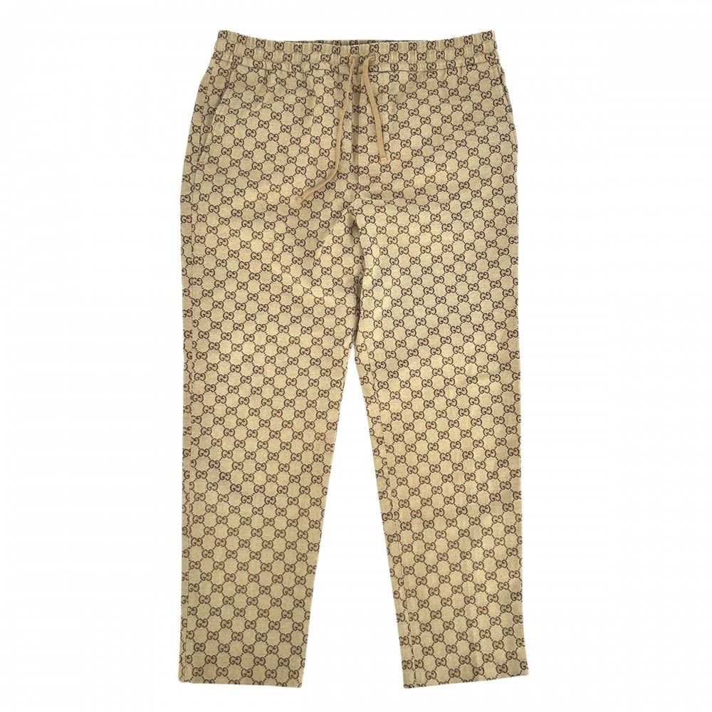 グッチ ボトムス メンズ GGキャンバス ジョギングパンツ ズボン GUCCI 52 569769 ブラウン 茶 コットン  ポリエステル  【中古品】