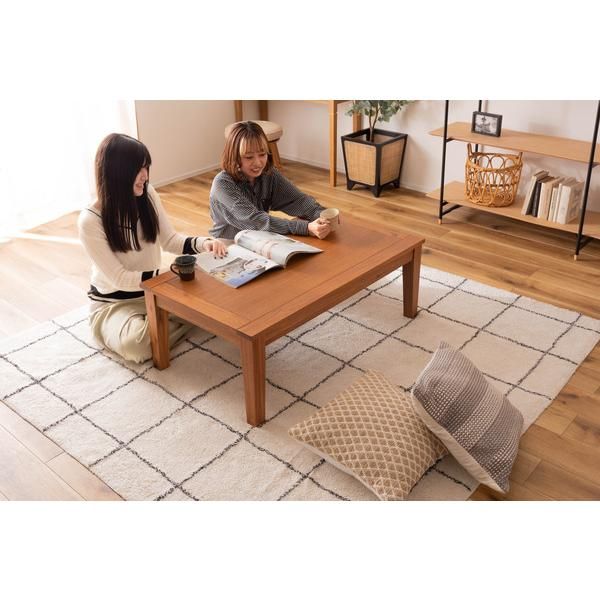 YUASAリビングコタツKTK-1209B（BR）テーブル 木製 長方形 YUASA