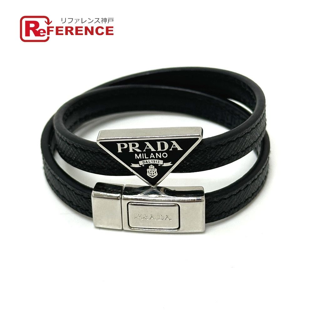 PRADA プラダ ブレスレット レザー ホースビット ロゴ 大人気☆PRADA☆サフィアーノレザー ブレスレット (PRADA