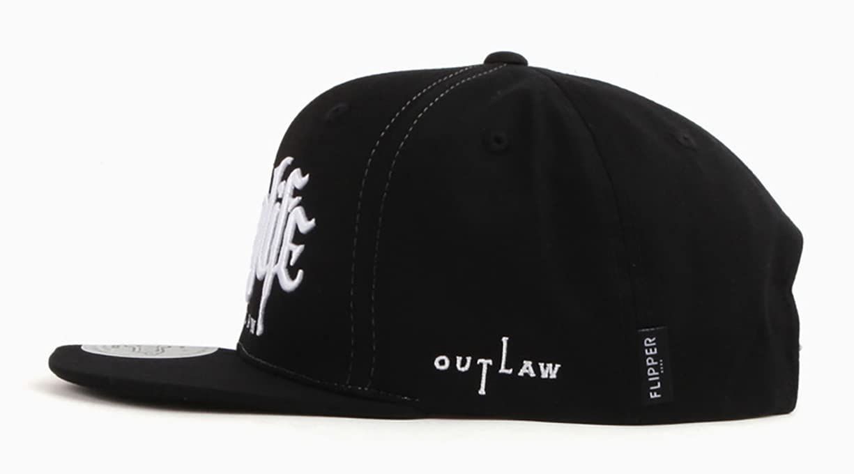 Thuglife 3Dロゴ刺繍フラットつば野球帽 ミディアムプロファイル 韓国製Kポップ調節可能なスナップバック帽子 男女兼用 US サイズ: M~L=7~7 1/4=21 7/8