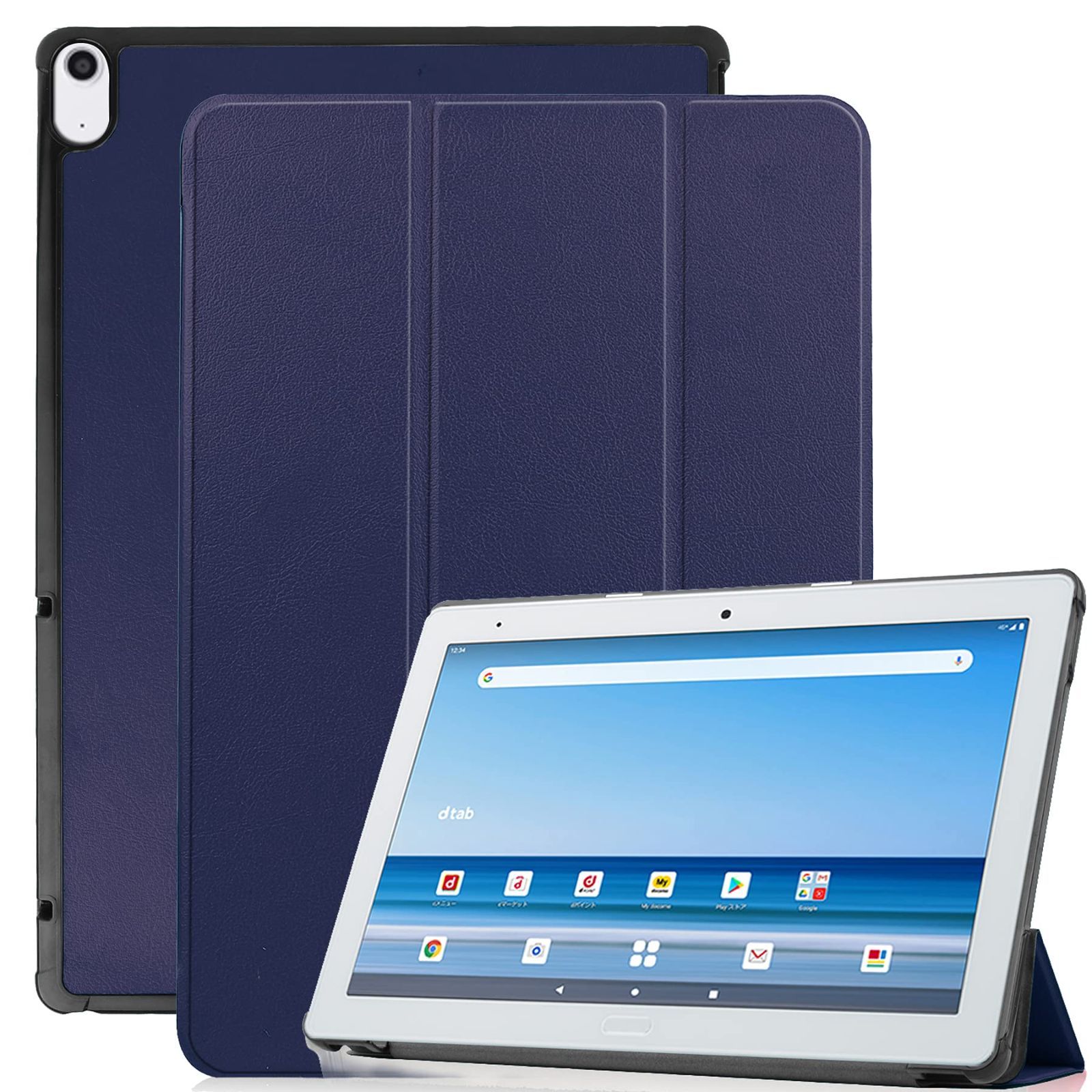 TRkin FOR dtab d-41A 10.1 用の モデル専用 タブレット ケース 超薄型 FOR dtab d-41A 10.1 用の ペアリング u0026 充電に対応 /ウェイク スリム 軽量 シルク手触り FOR dtab d-41A 10