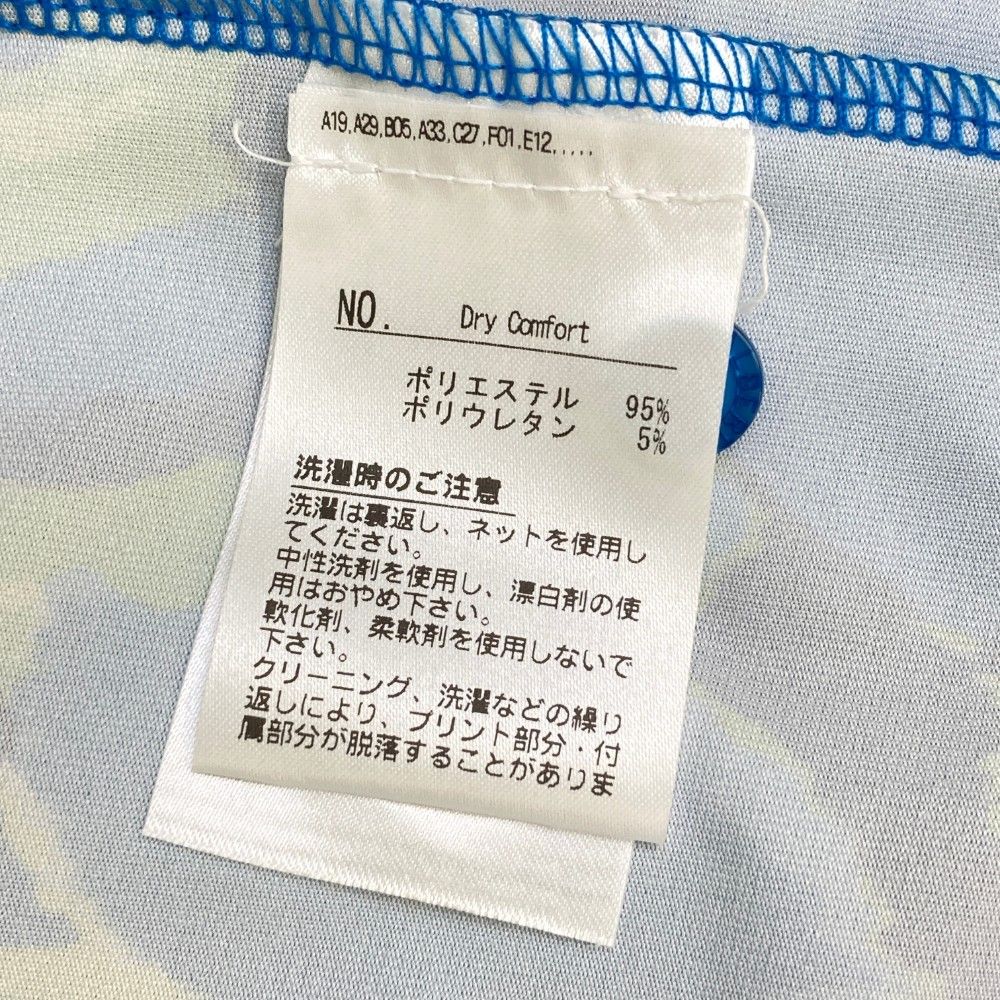 サイズ：L O アルベルト  半袖ポロシャツ 総柄 ブルー系 [240101449105] ゴルフウェア メンズ ストスト サイズ：L ALBERTO アルベルト 半袖ポロシャツ 総柄 ブルー系