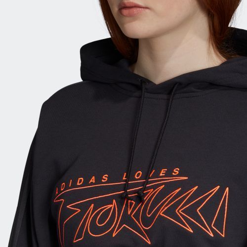 (アディダスオリジナルス) adidas Originals アディダス × フィオルッチ コラボ スエットパーカー フーディ レディース FIORUCCI x ADIDAS WOMEN SWEATSHIRT ED8776 BLACK